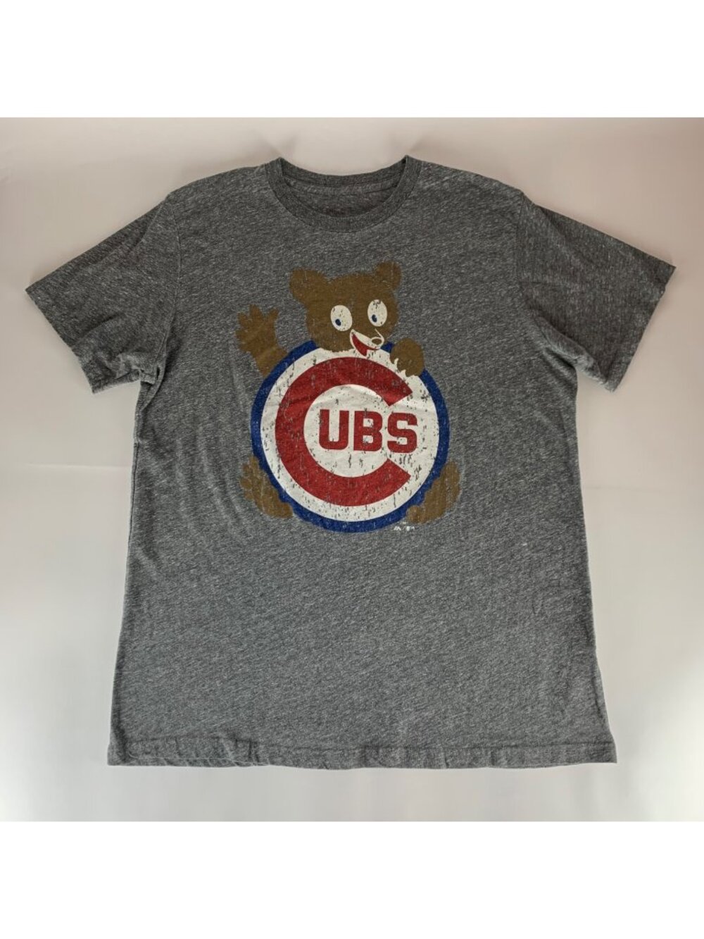 Chicago Cubs MLB Retro Gray Majestic Threads Short Sleeve Shirt Mens 2XL XXL